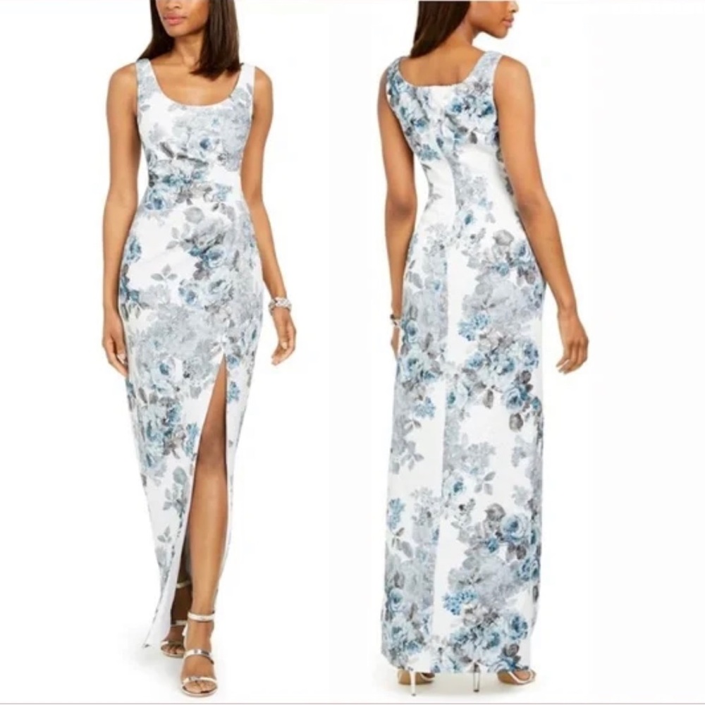 NWT Adianna Papell Mattelasse Floral Maxi dress